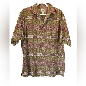 Woolrich Vintage Retro Hawaiian Print Short Sleeve Button Down Shirt M